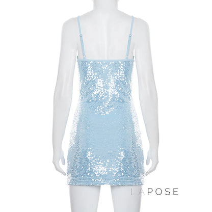 Issabella Blue Sequin Mini Dress