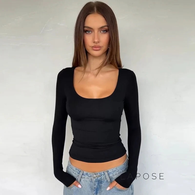 Itzayana Long Sleeve U-Neck Top
