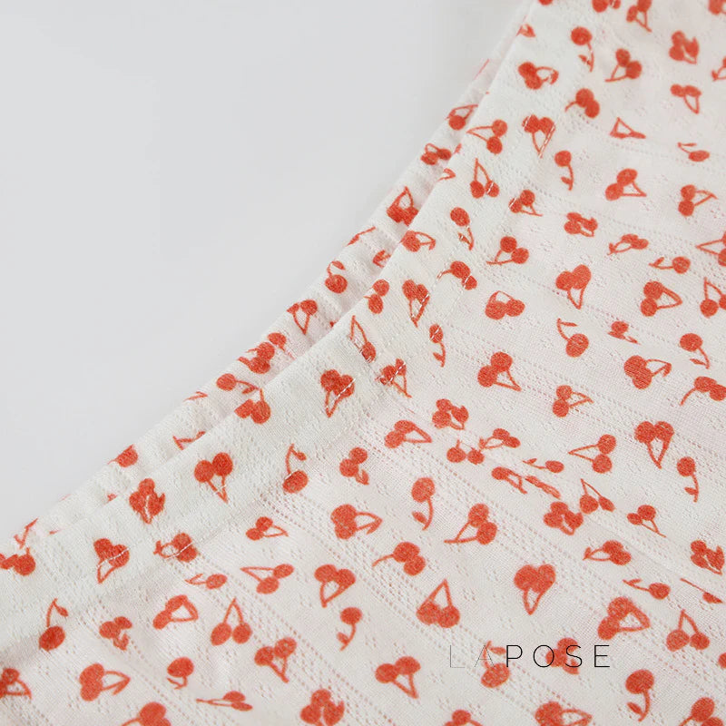 Jaycie Cherry Print Lounge Set