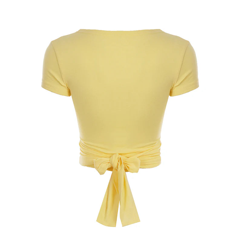 Kadyn Ruched V-Neck Crop Top