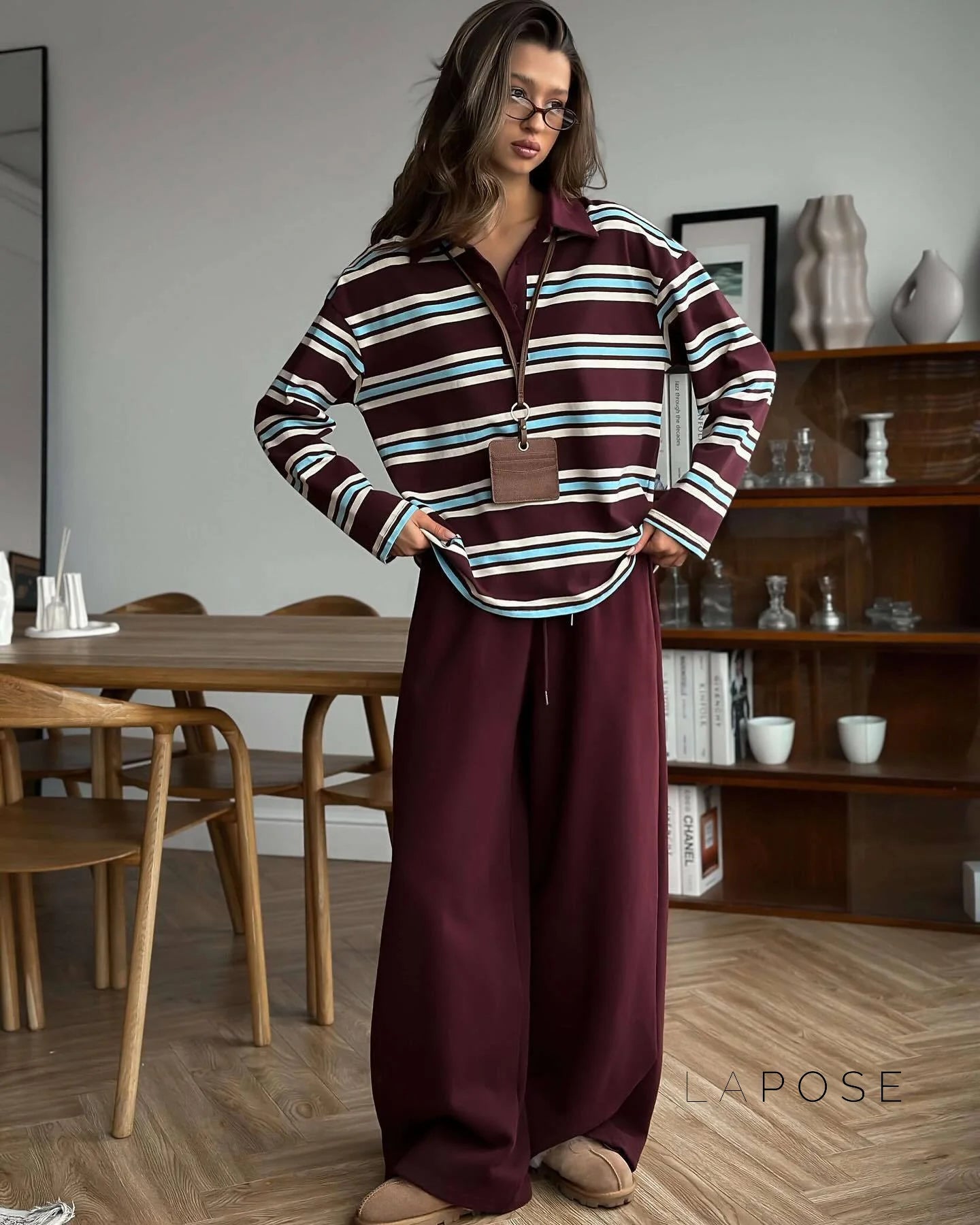 Kaelin Contrast Striped Knit Polo