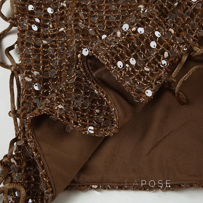 Kaidyn Sequin Crop Tube Top
