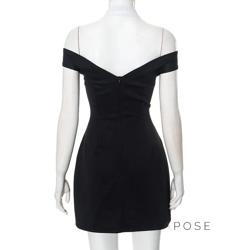 Kalilah Halter Contrast Mini Dress
