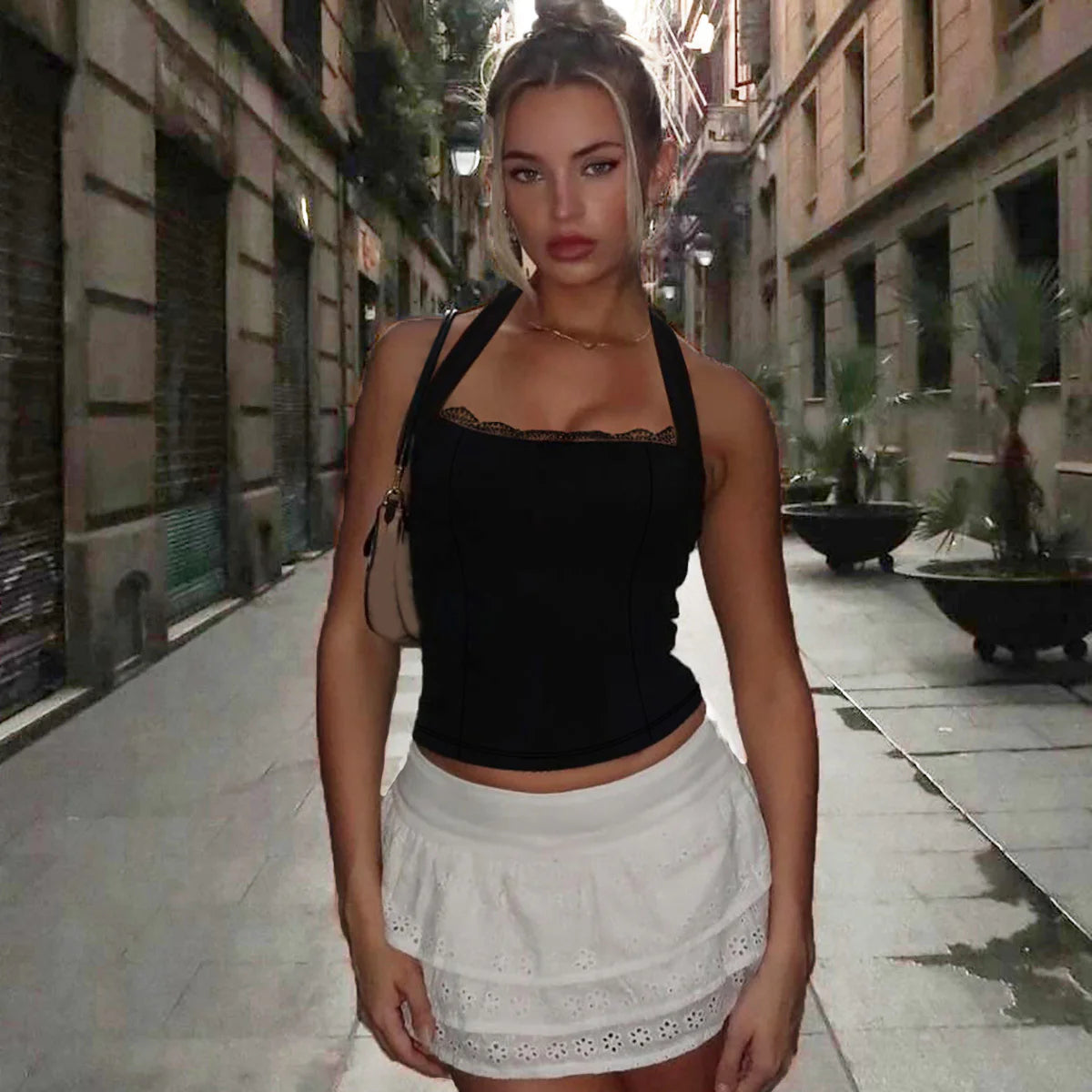 Karolina Lace-Up Halter Top
