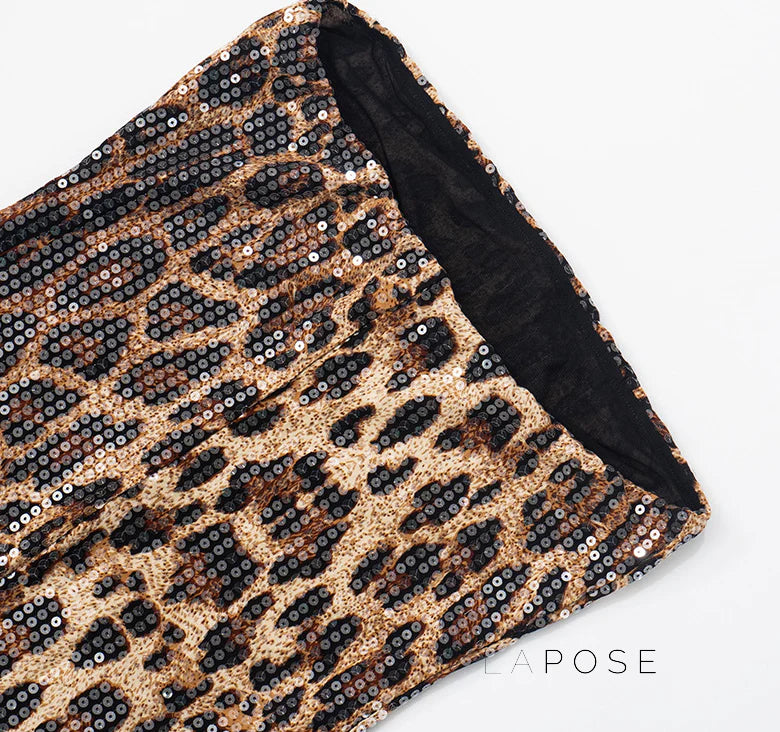 Karsen Leopard Print Tube Maxi Dress
