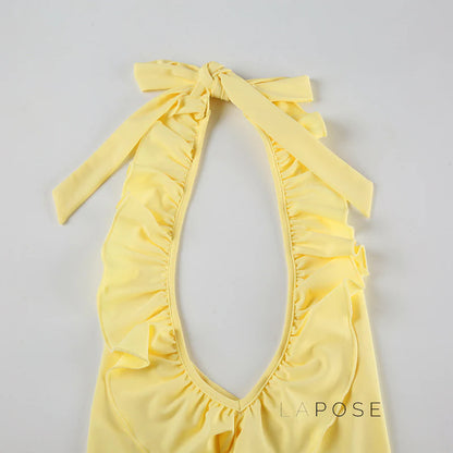 Katlyn Ruffled Halter Skirt Set
