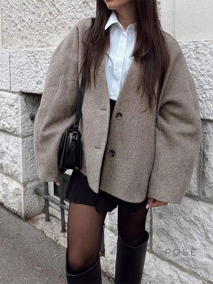 Katy Brushed Double-Breasted Coat