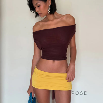 Kensi Halter Open Back Skirt Set