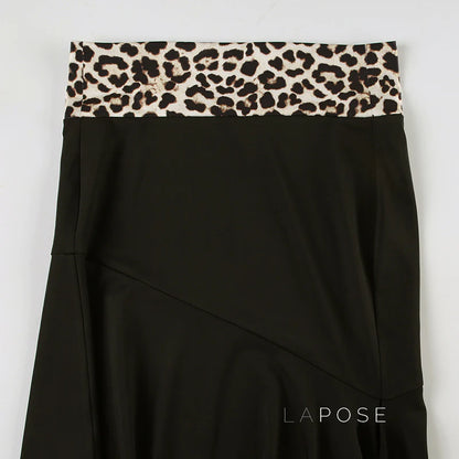Khelani Leopard Asymmetric Skirt Set