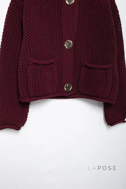 Klaira Button-Front Knit Cardigan