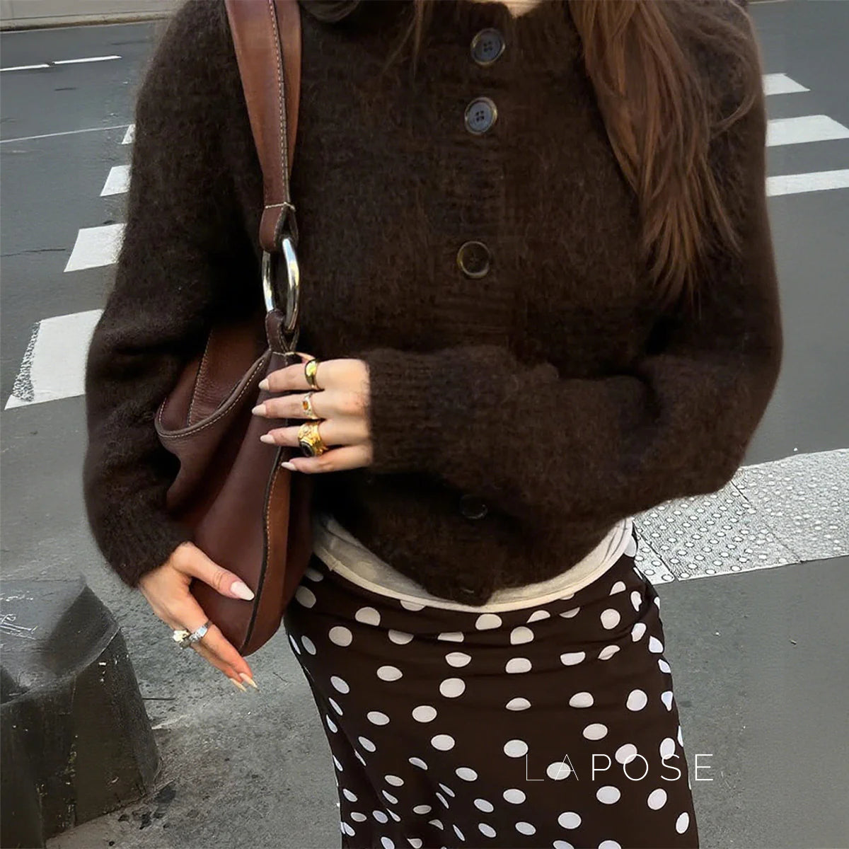 Kristy Button-Front Knit Cardigan