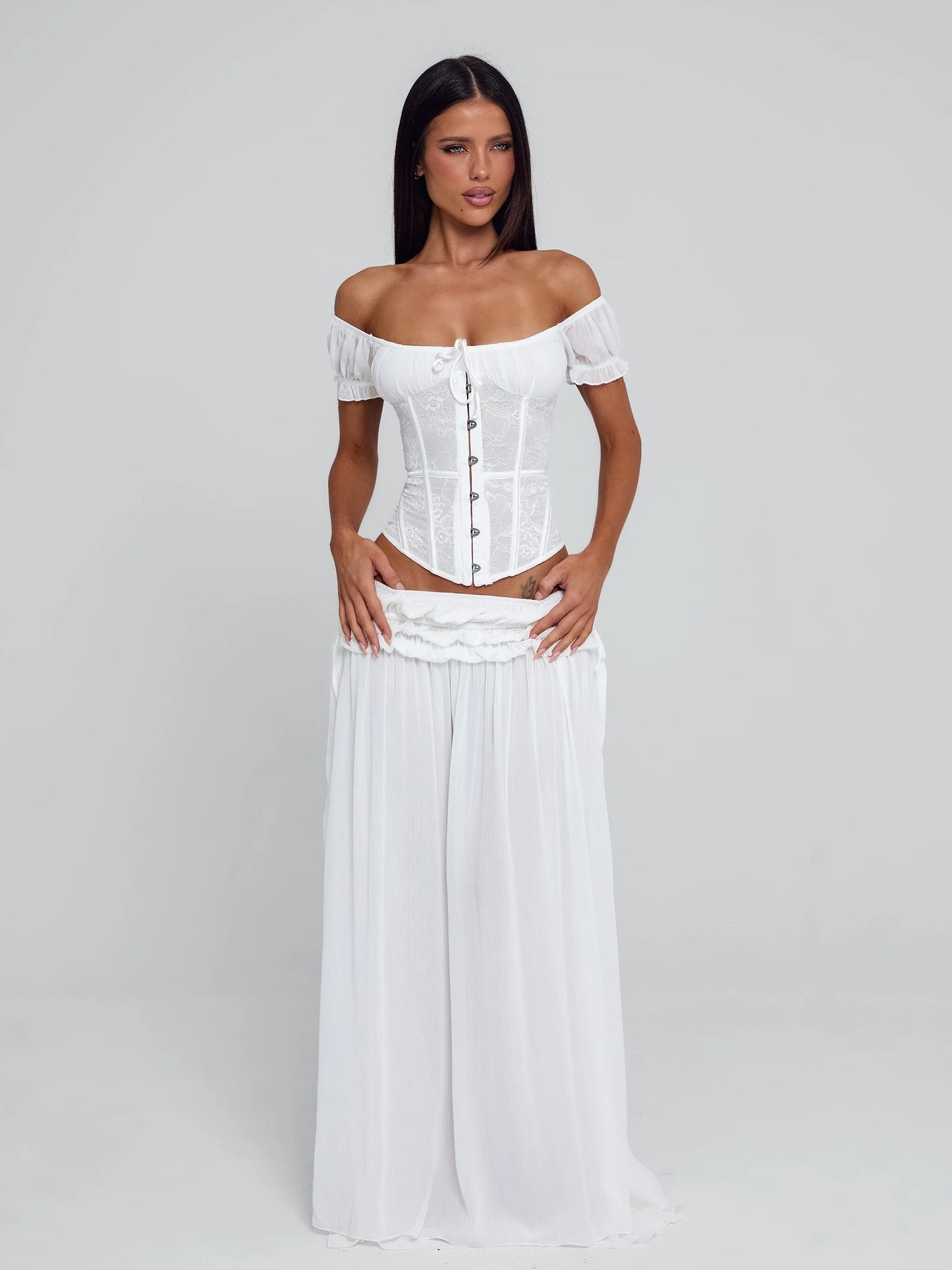 Kya Lace Bone Corset Top