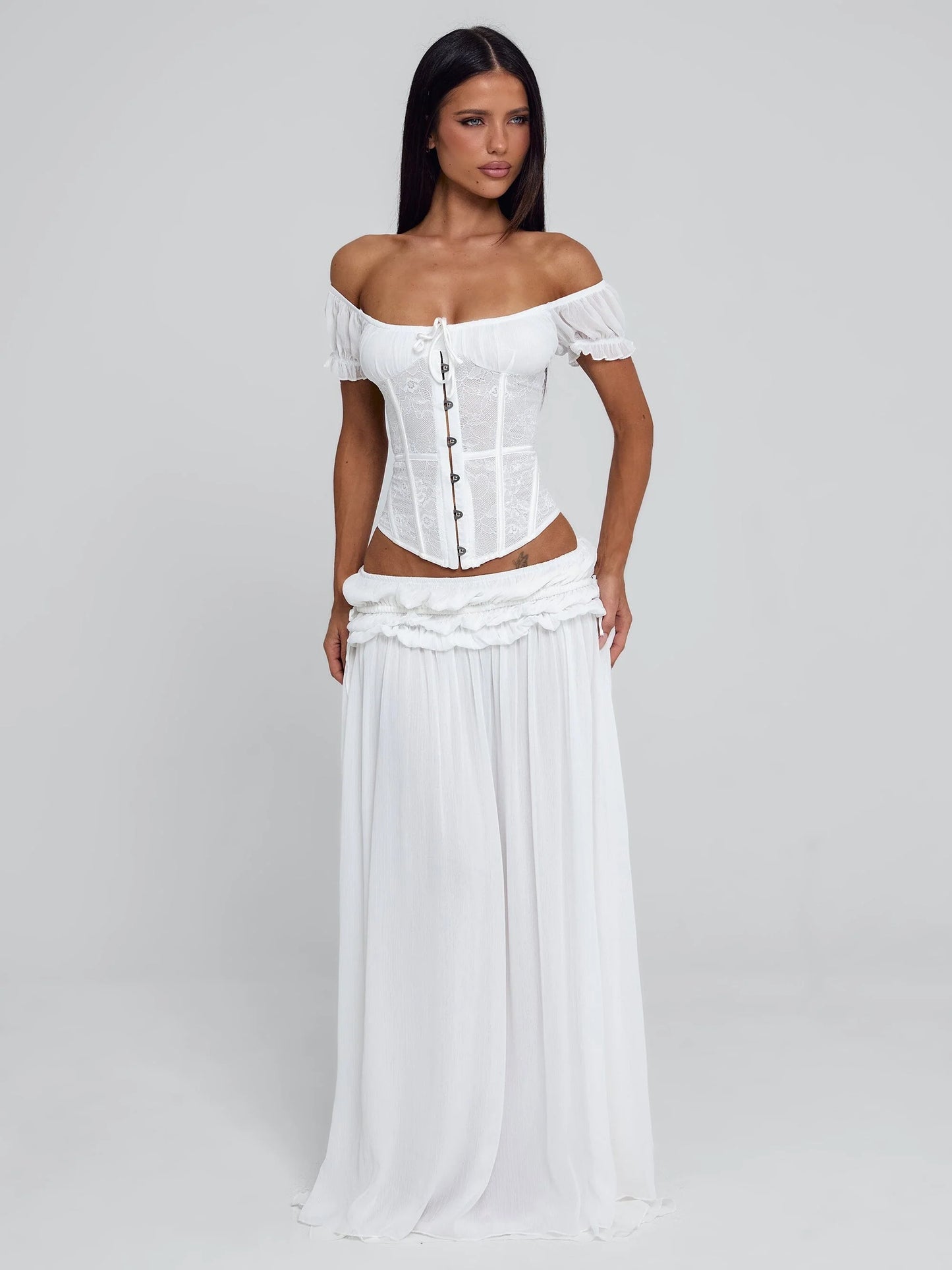 Kya Lace Bone Corset Top