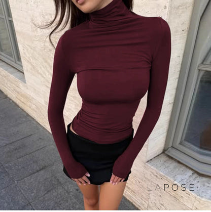 Kylee Slim Fit Turtleneck Top