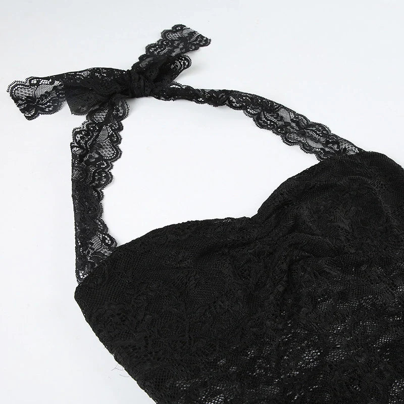 Lace Trim Halter Camisole Top