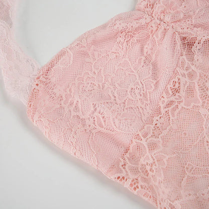 Lace Trim Halter Camisole Top