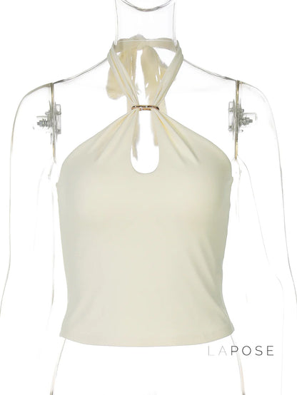 Lahna Halter Backless Crop Top