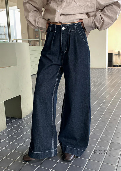 Lemon Wide-Leg Denim Pants