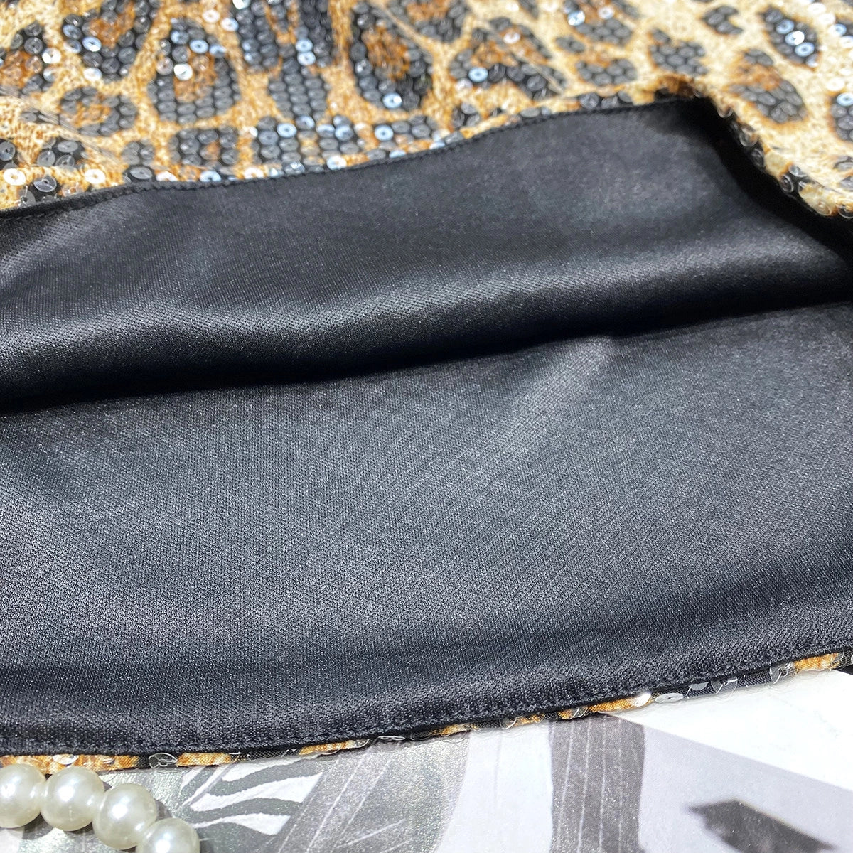 Leopard Sequin Low-Waist Mini Skirt