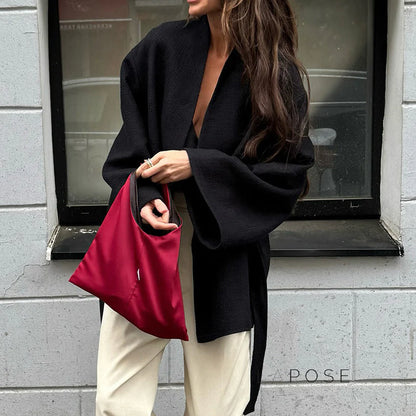 Leslie Belted V-Neck Jacket
