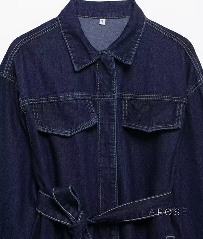 Lexie Belted Denim Jacket