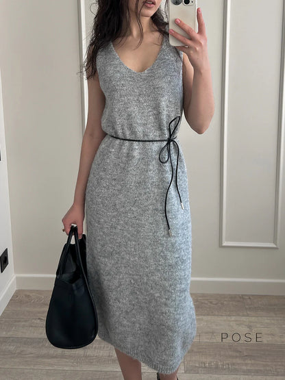 Lily Cozy Knit Dress & Long Cardigan Set