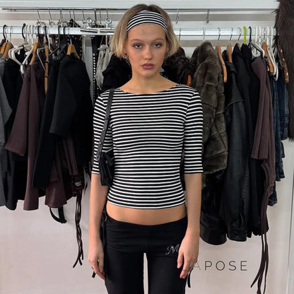 Macie Contrast Stripe Knit Top