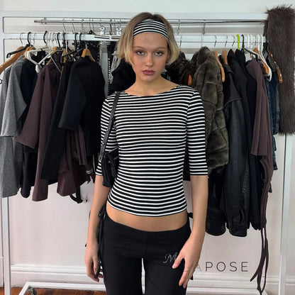 Macie Contrast Stripe Knit Top