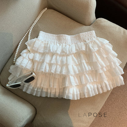 Maeleigh Lace Tiered Mini Skirt