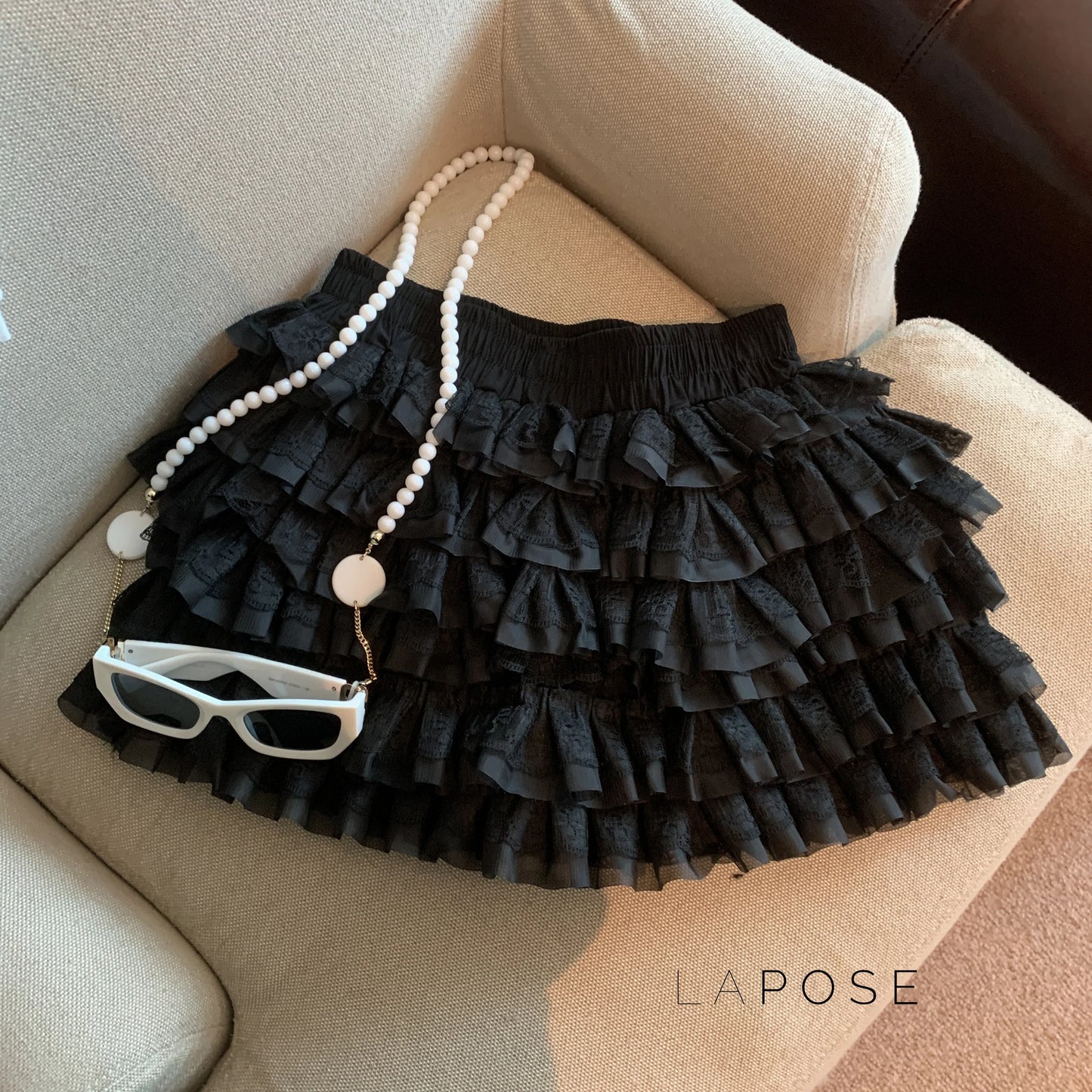 Maeleigh Lace Tiered Mini Skirt