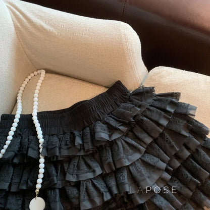Maeleigh Lace Tiered Mini Skirt