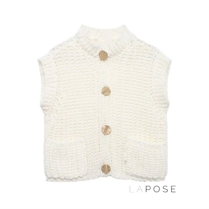 Maggie Button-Up Knit Vest