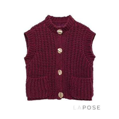 Maggie Button-Up Knit Vest