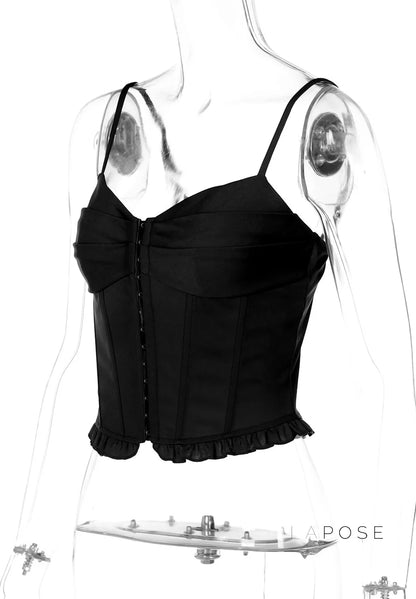 Mahina Strappy Button-Front Crop Top