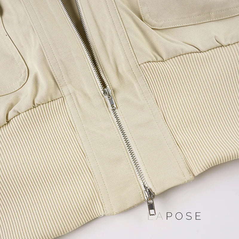 Miamor Ribbed Patchwork Utility Jacket