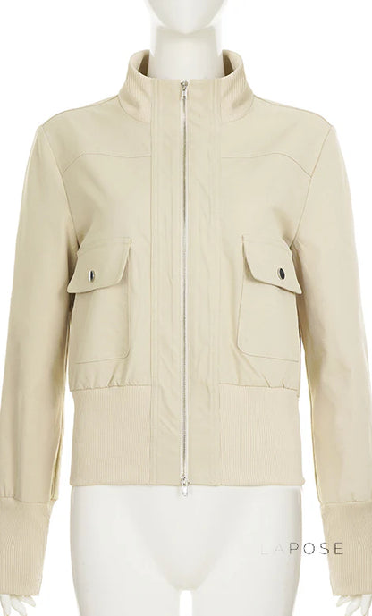Miamor Ribbed Patchwork Utility Jacket