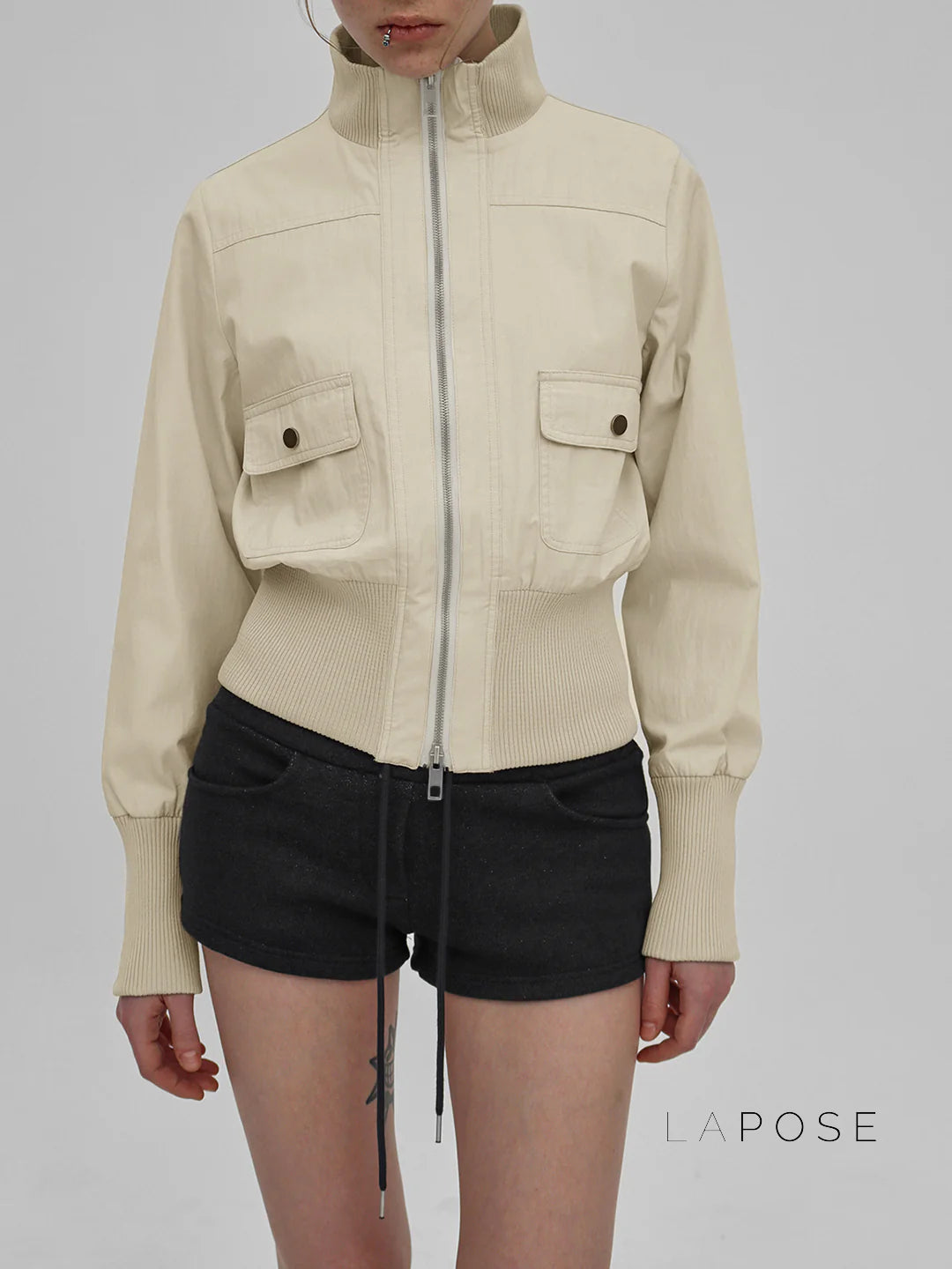 Miamor Ribbed Patchwork Utility Jacket