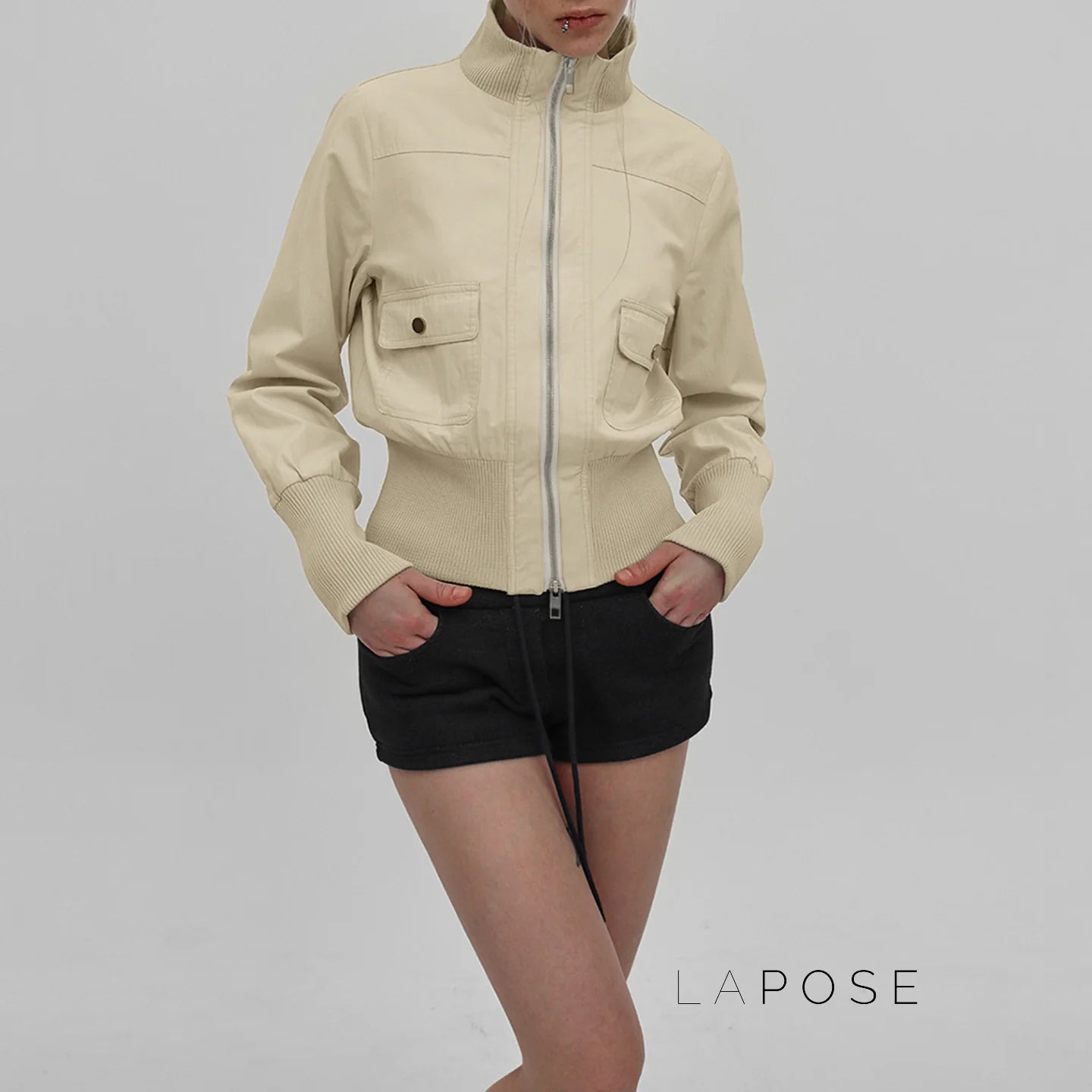 Miamor Ribbed Patchwork Utility Jacket