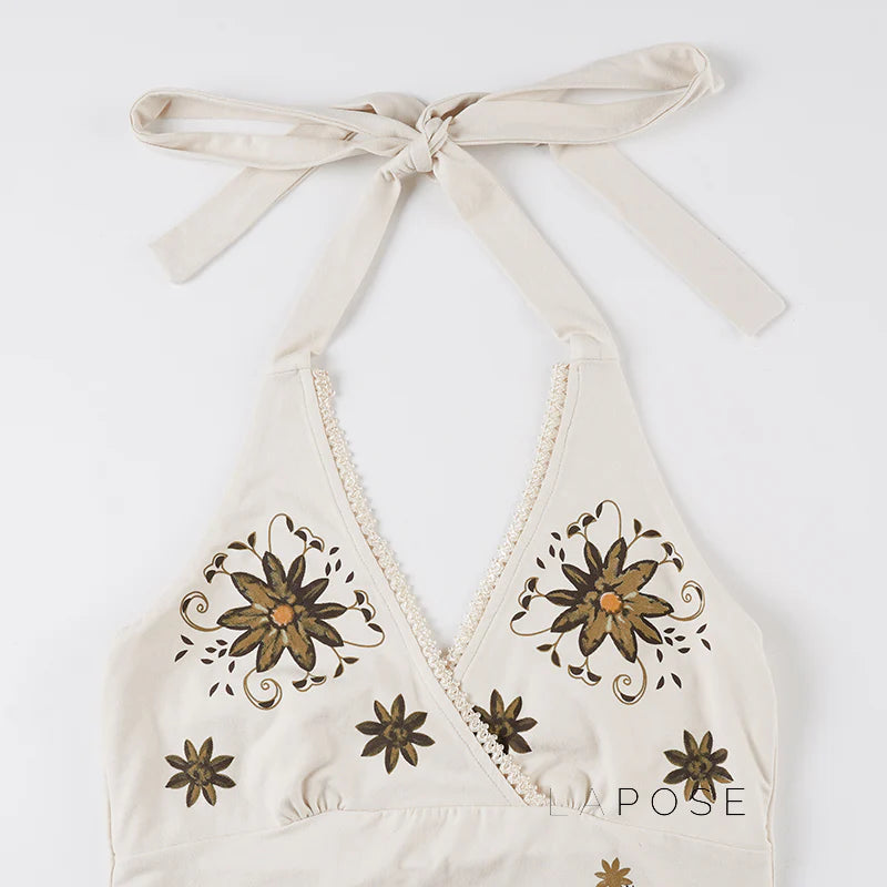 Minsa Floral Lace Halter Top