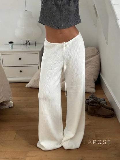 Mumtaz Ribbed Wide-Leg Knit Pants