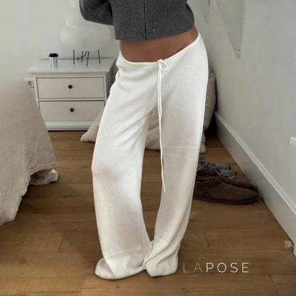 Mumtaz Ribbed Wide-Leg Knit Pants