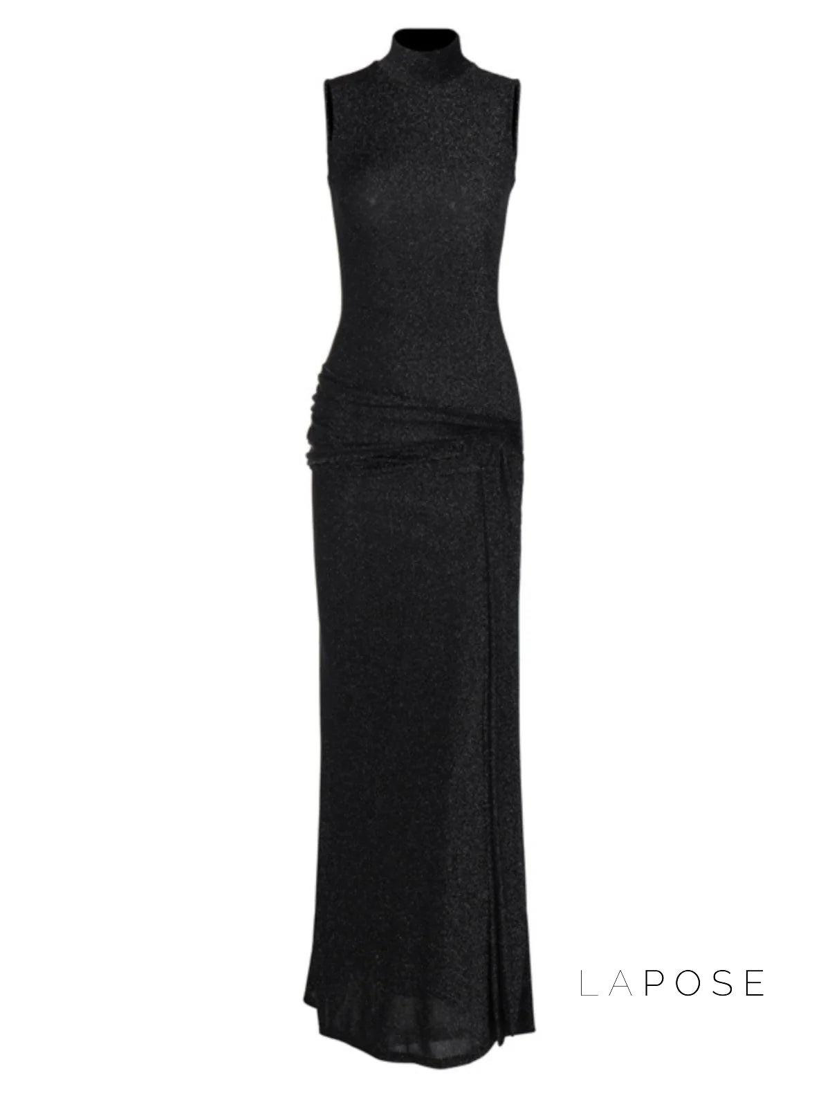Niya Glitter High-Neck Maxi Dress