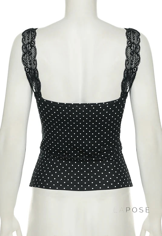 Niya Polka Dot Lace Camisole