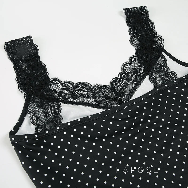 Niya Polka Dot Lace Camisole