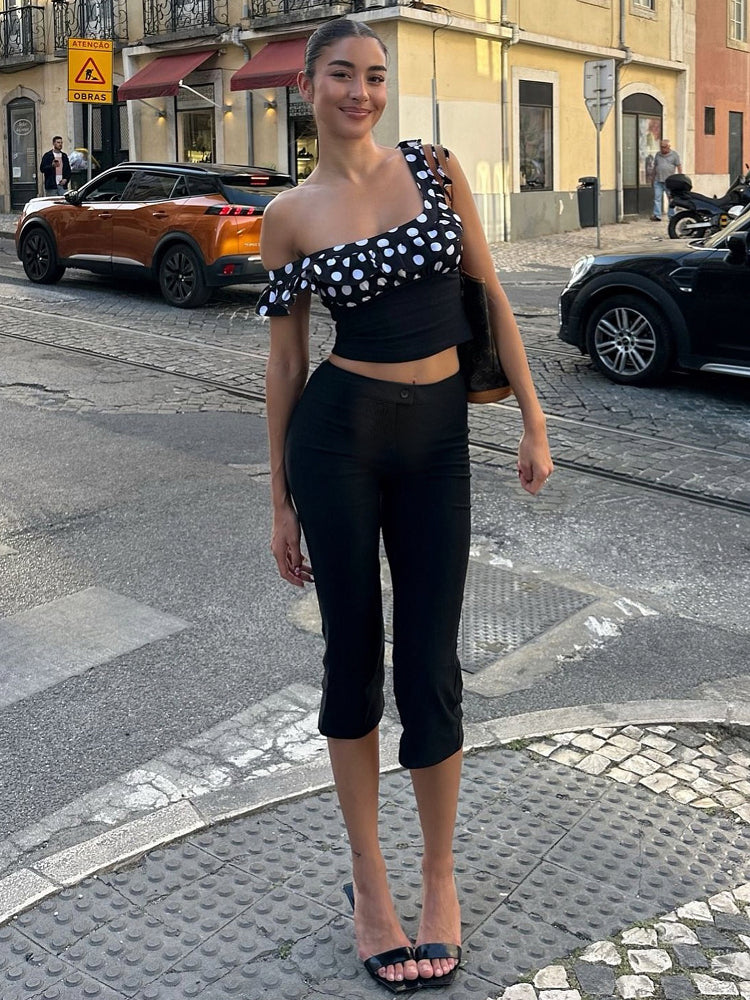 Novalynn Slit Hem Midi Pants