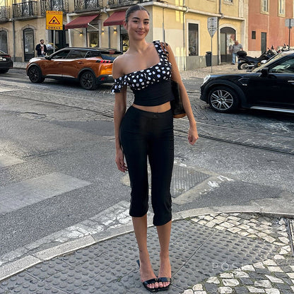Novalynn Slit Hem Midi Pants