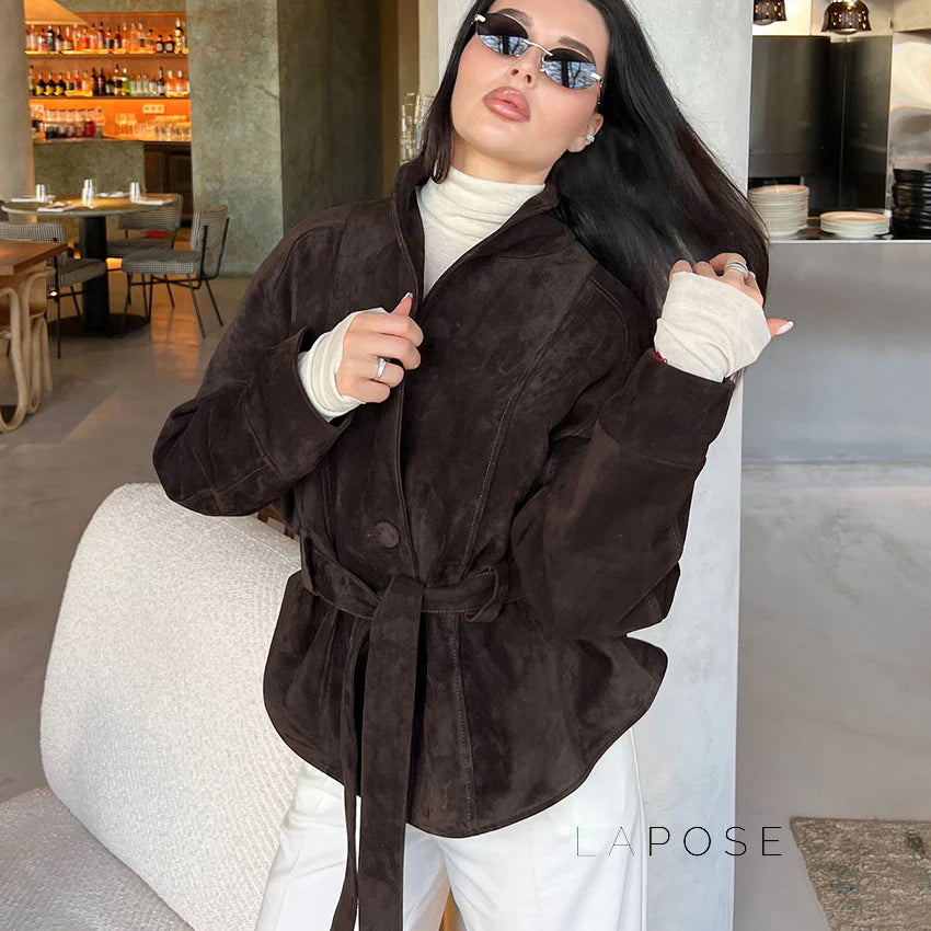 Novella Suede Belted Jacket