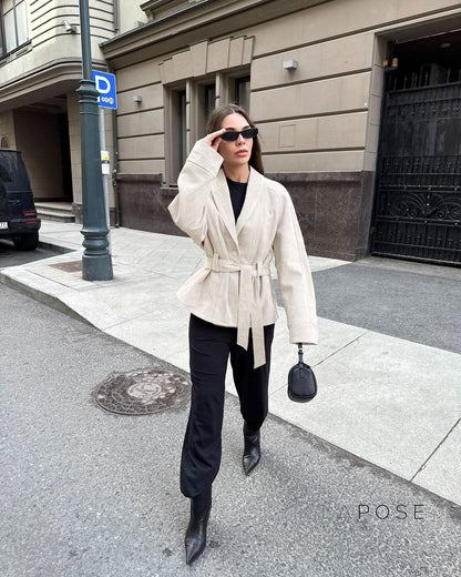 Novella Suede Belted Jacket