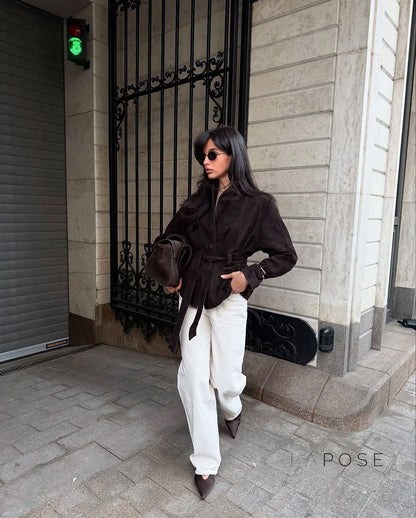 Novella Suede Belted Jacket