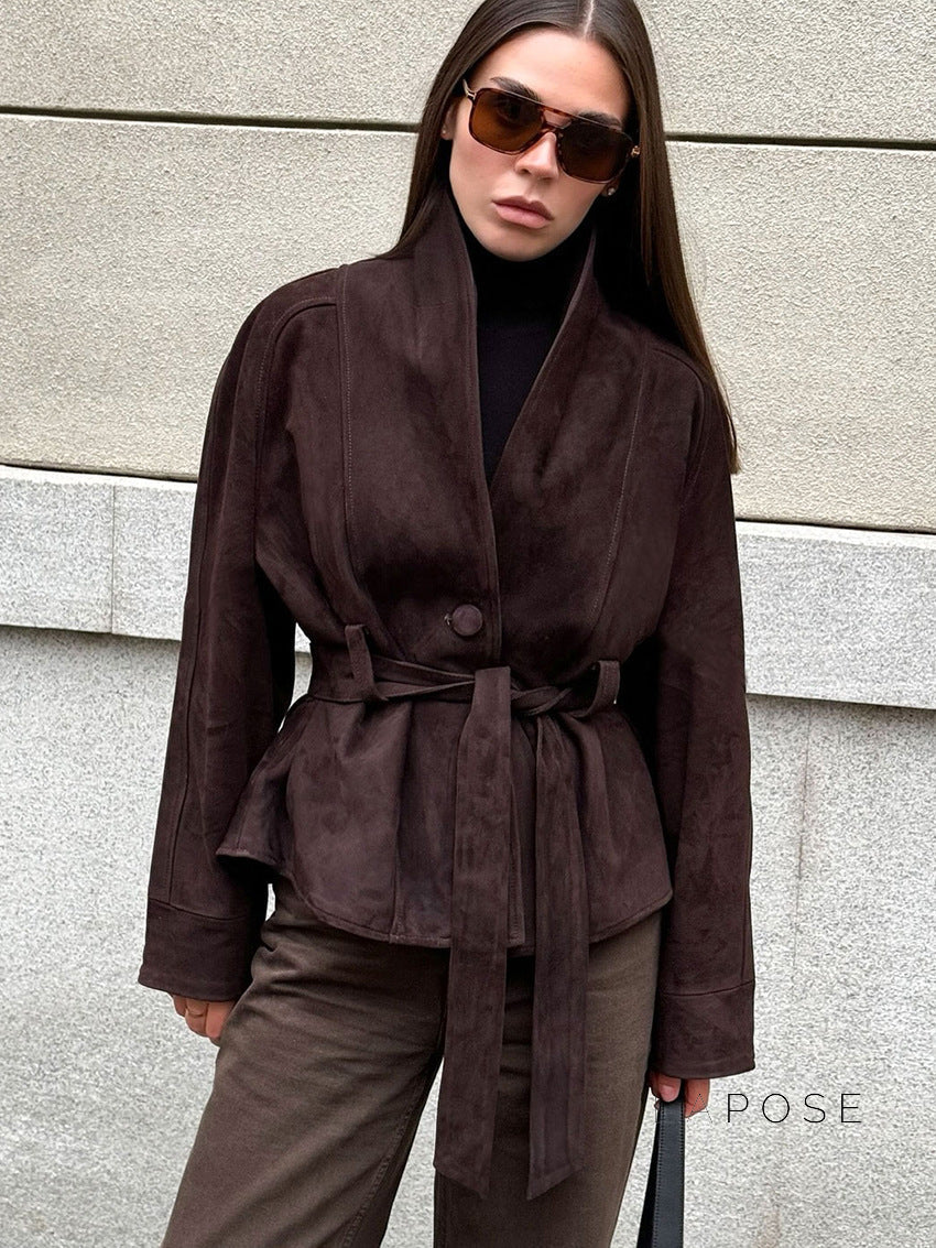 Novella Suede Belted Jacket